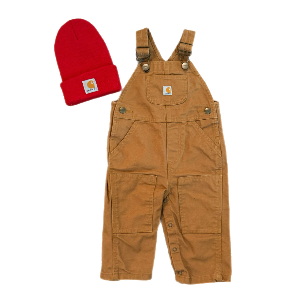 12 Months - Carhart Overalls & Beanie