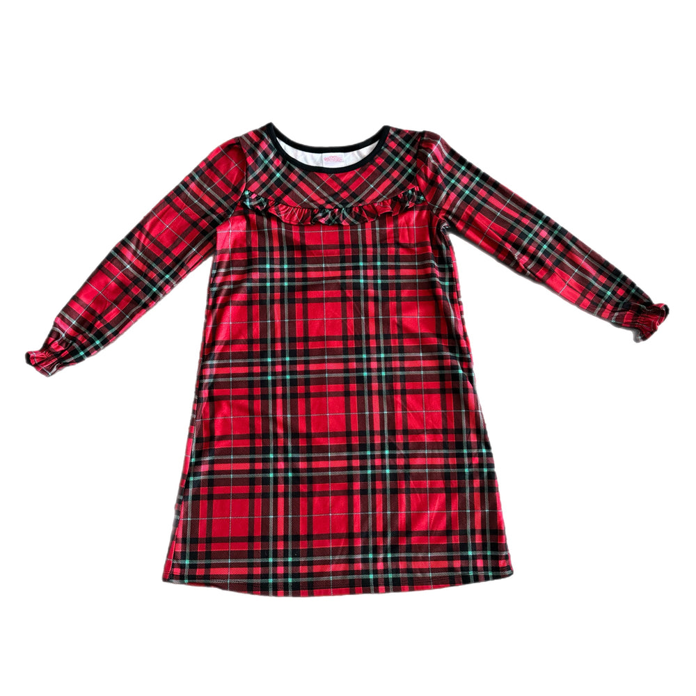 10 - Red Plaid Pajama Dress