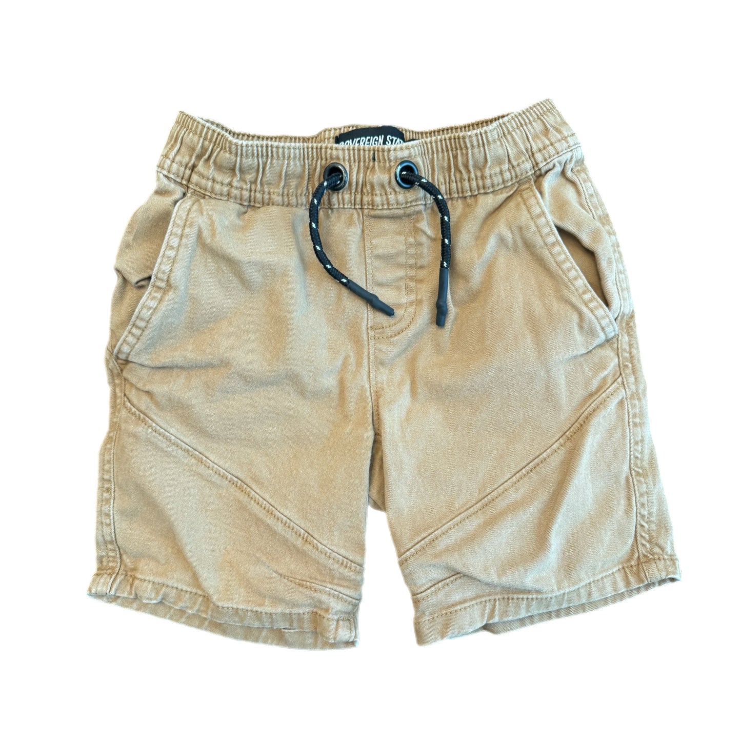 4T - Khaki Cargo Shorts with Drawstring