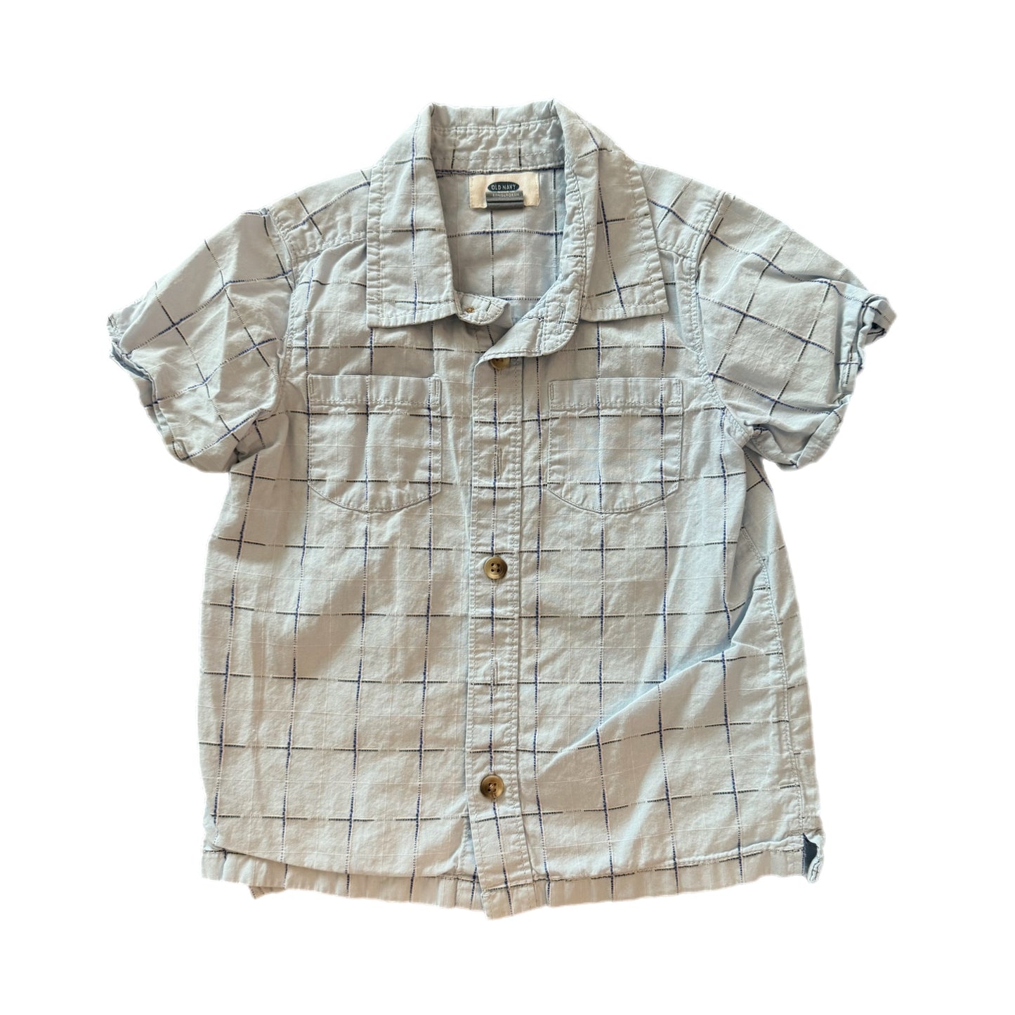 4T - Baby Blue Plaid Button Down