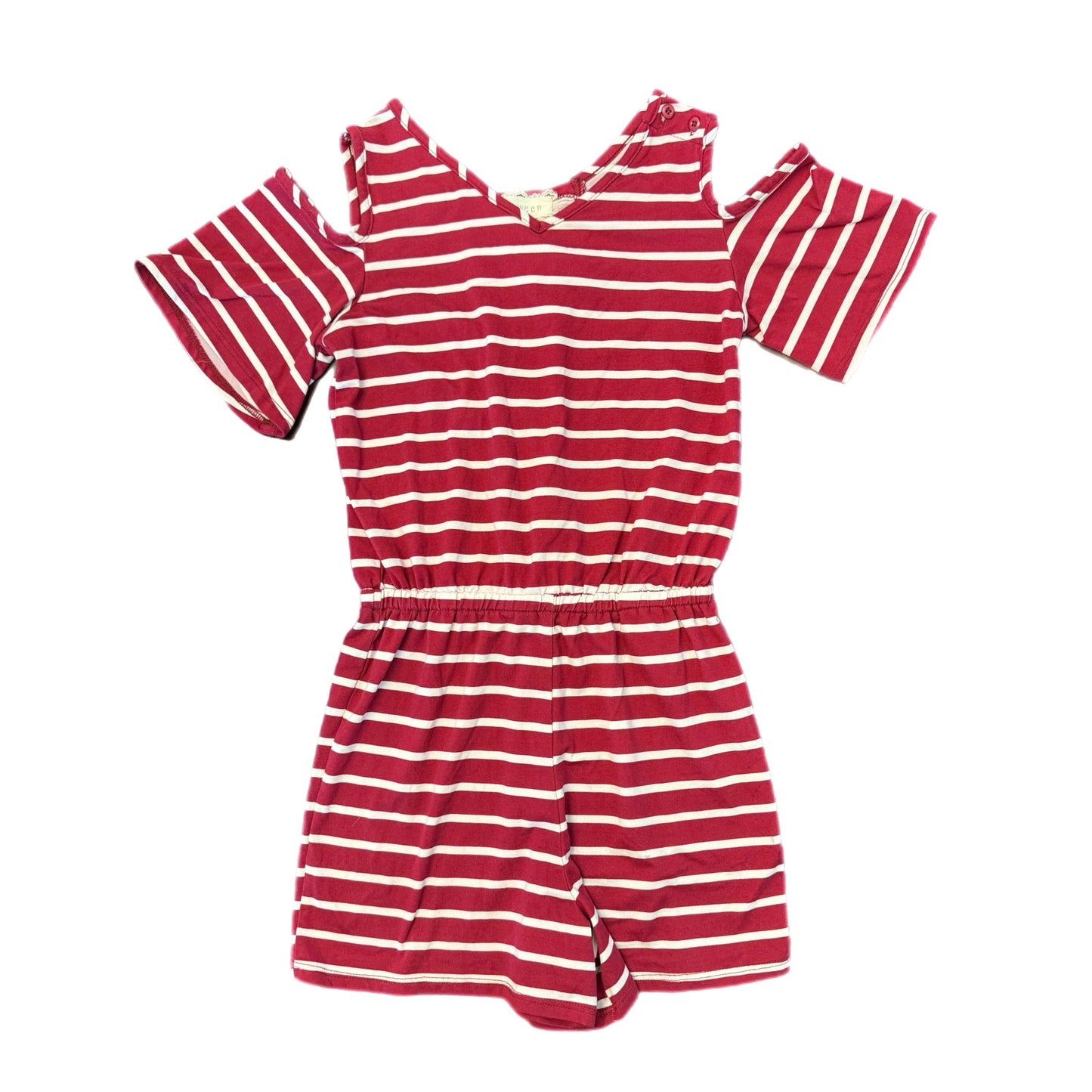 10 - Maroon Striped Romper