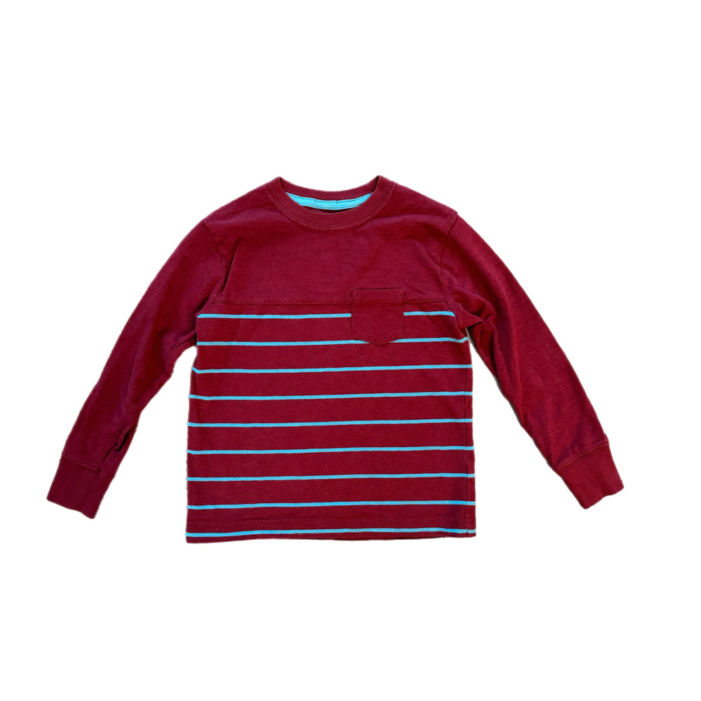 4/5 - Maroon Striped Long Sleeve