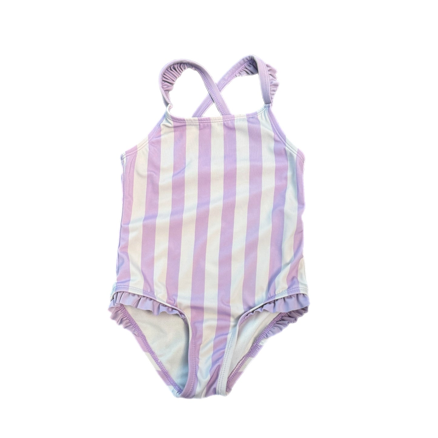 4T - Purple Striped Swimsuit